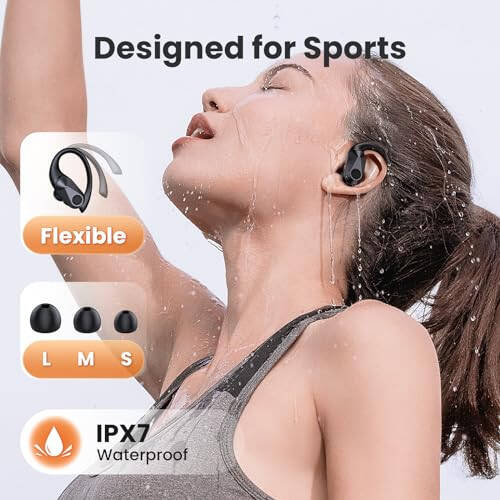 FOYCOY Wireless Earbuds Bluetooth Headphones 90Hrs Playtime Ear Buds IPX7 Waterproof Sports Earphones Wireless Charging Case Over-Ear Earhooks Headest - 3