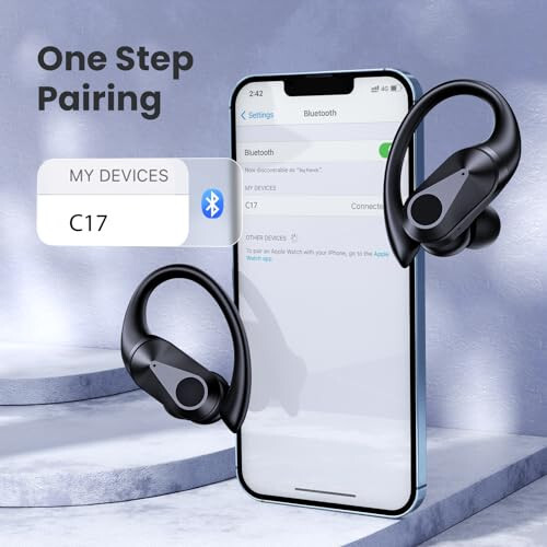 FOYCOY Wireless Earbuds Bluetooth Headphones 90Hrs Playtime Ear Buds IPX7 Waterproof Sports Earphones Wireless Charging Case Over-Ear Earhooks Headest - 6