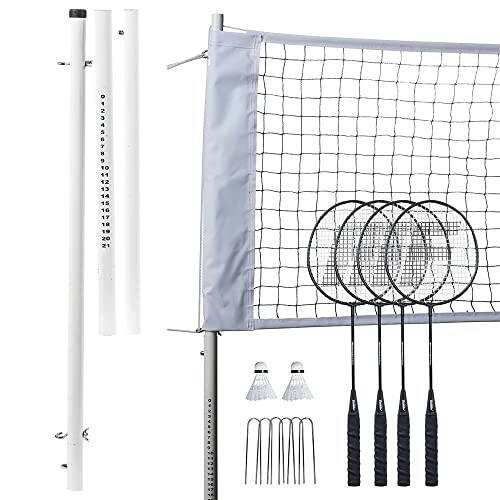 Franklin Sports Badminton Ağı Seti - Açık Hava Bahçesi + Plaj Badminton Ağı + Ekipman Seti - (4) Raket + (2) Top + Taşınabilir Ağ Dahil - Yetişkinler + Çocuklar Seti - 3