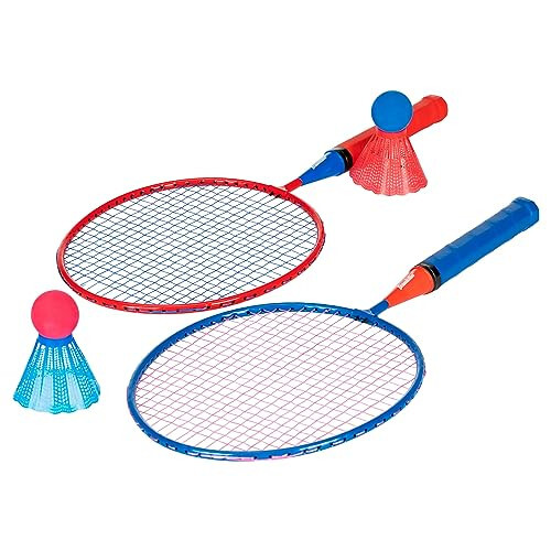 Franklin Sports Çocuk Jumbo Badminton Raketi Seti - Smashminton Çocuklar Aşırı Boyutlu Badminton Raketi Seti - 2 Oyuncu Bahçe + Plaj Gençlik Badminton Seti Kuşlarla + Jumbo Raketler Dahil - 1