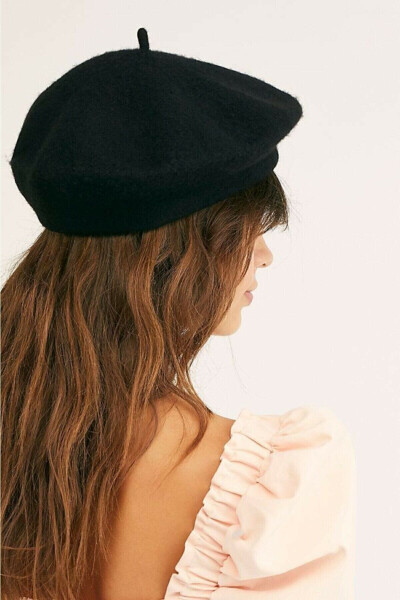 Frantsuz Rassomi Avstraliya Yün Felt Beret Qora - 3