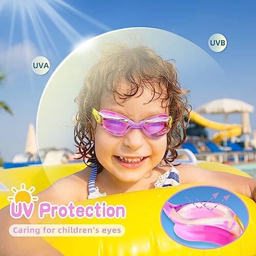 Freela Kids Swim Goggles, 2 Packs Swimming Goggles for Kids 3-14, Boys Girls Swim Goggles Anti Fog UV Protection No Leaking - 6