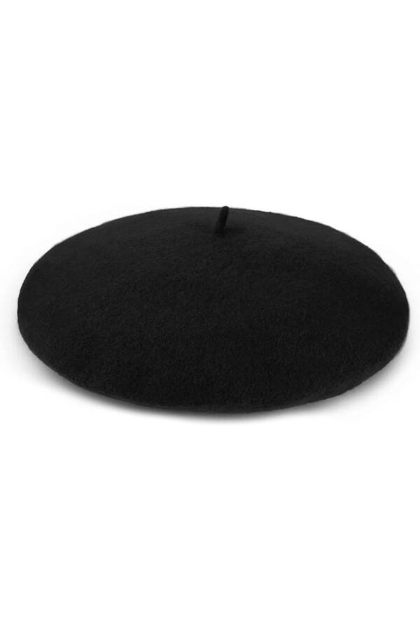 French Artist Australian Wool Felt Beret Black - 4