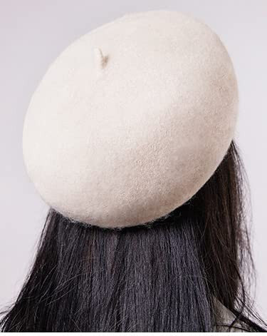 French-Beret-Hat-Women Classic Wool-Felt Artist Hats Solid Color Stretchable Beanie Hat - 5