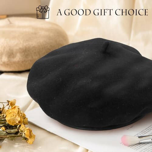 French Beret, Lightweight Casual Classic Solid Color Wool Beret - 6