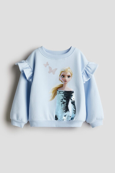 Frilly printed sweatshirt - 1