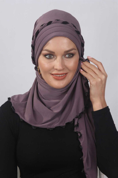 Frilly Ready Made Shawl Mink - 4