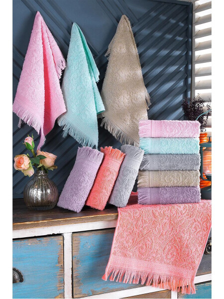 Fringes | 12 Pack 30x50 Cm Hand & Face Towel Set | Kitchen Towel - 1