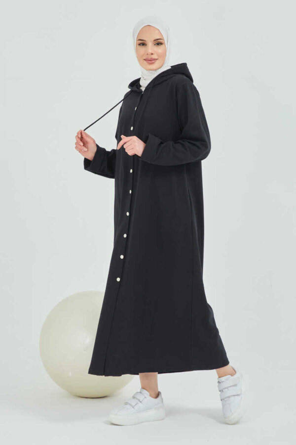 Front buttoned modest coat - 6