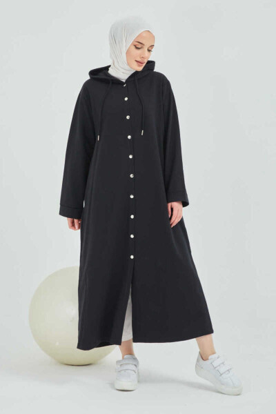 Front buttoned modest coat - 7