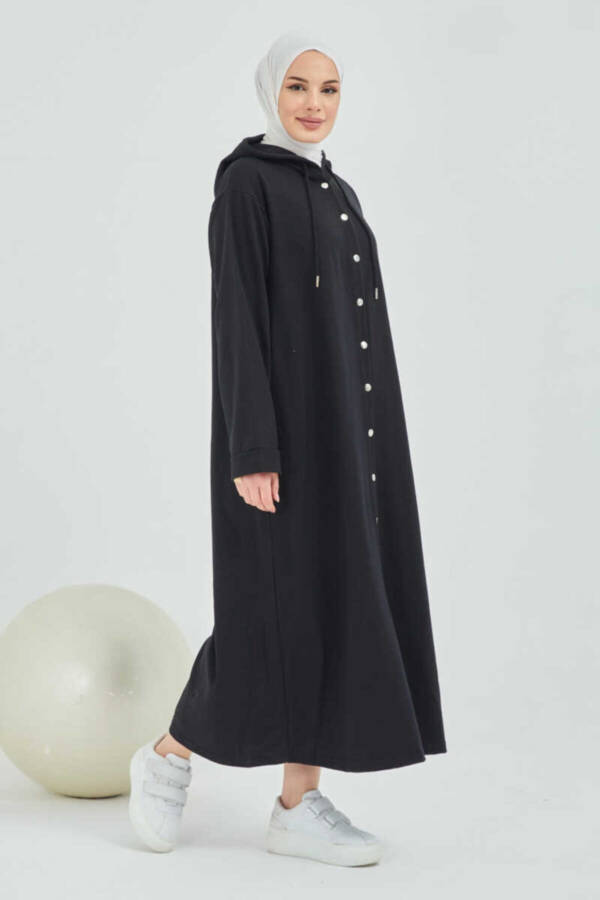 Front buttoned modest coat - 9