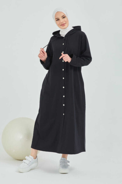 Front buttoned modest coat - 10