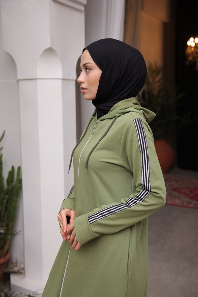 Front Zipper Hooded Sports Ferace BTS0008 Olive Green - 9