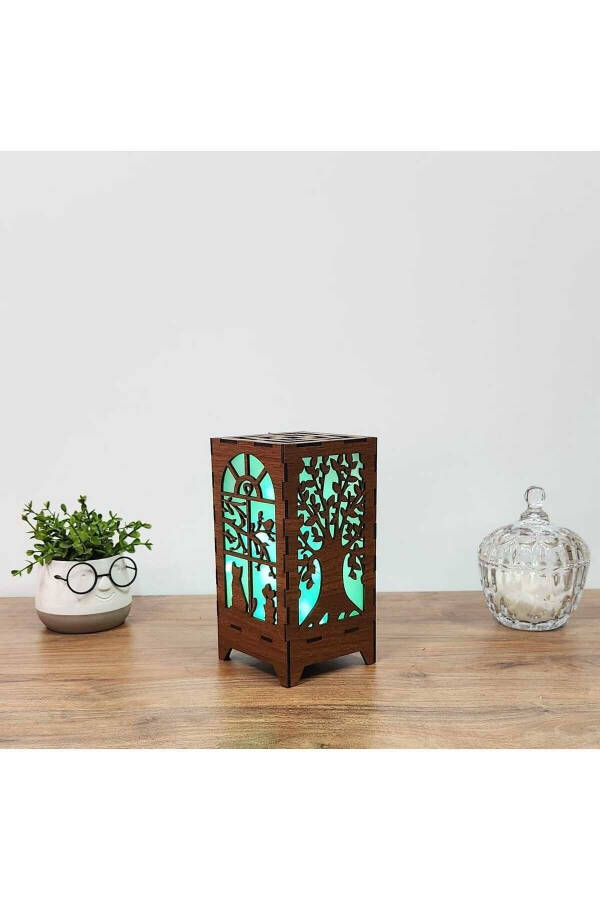 Frosted Plexiglass Laser Cut Fairy LED Lampshade Soft Mini Table Night Light Battery-Powered - 1