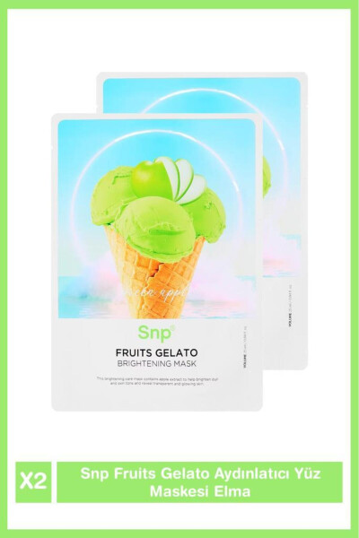 Fruıts Gelato Brightening Face Mask Apple 2 Pack - 2