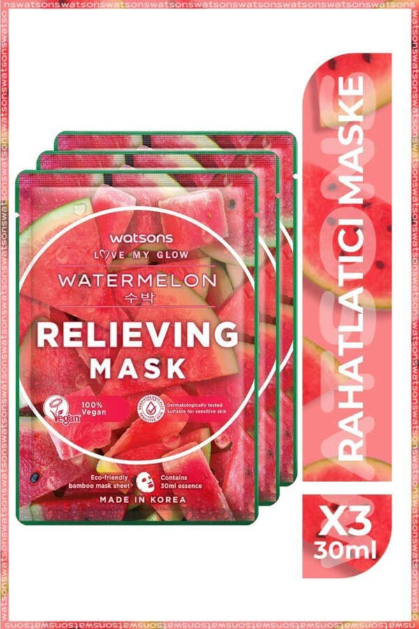 Fruity Watermelon Relieving Mask Set, 3 pcs. - 4