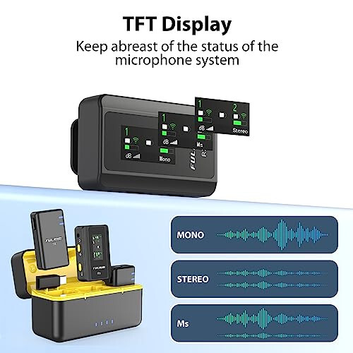 FULAIM X5M Kablosuz Yakalı Mikrofon Sistemi, DSLR Kameralar/iPhone/Android/Canlı Yayın için 18 Saat Pil Ömrü Şarj Kılıfı ile Yakalı Mikrofon - 11