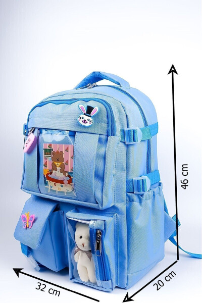 Full accessory, kawaii Korean style orthopedic daily school backpack - 2