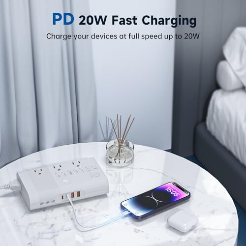 FUNPRO 350W Güç Dönüştürücü 220V - 110V Voltaj Dönüştürücü Seyahat Adaptörü 4 USB Bağlantı Noktası 3 AC Priz ile, Maşa, Düzleştirici, Şarj Cihazları İçin Voltaj Dönüştürme, ABD'den AB/İngiltere/İtalya/Avustralya/Asya'ya Beyaz - 5