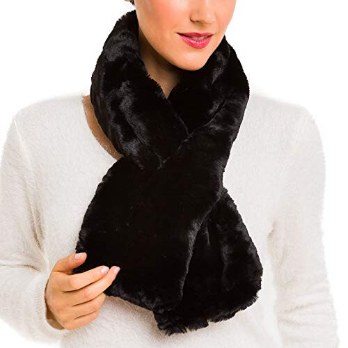 Fur Collar Scarf for Women Faux Fur Scarves Neck Shrug for Fall Winter Spring Coat Dress - 1