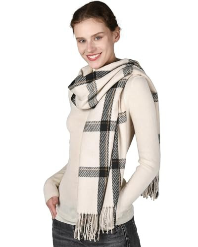 FURTALK Winter Scarf for Women Shawl Cashmere Feel Tassel Plaid Large Oversized Scarves Wraps - 21