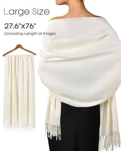 FURTALK Womens Pashmina Shawl Wraps Cashmere Feel Winter Scarf Soft Warm Blanket - 11