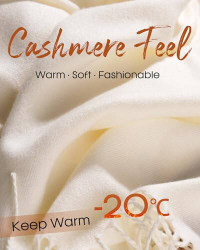 FURTALK Womens Pashmina Shawl Wraps Cashmere Feel Winter Scarf Soft Warm Blanket - 7