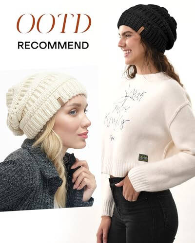 FURTALK Womens Winter Slouchy Beanie Hat Knit Warm Winter Hats for Women Soft Stretch Ski Cap Ladies Beanies - 6