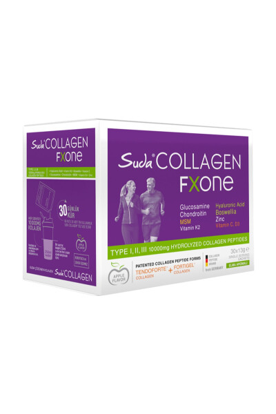 Fxone Apple Flavored Collagen 12gx30 Sachets (Collagen - MSM - Glucosamine - Chondroitin - White Mulberry Extract) - 6