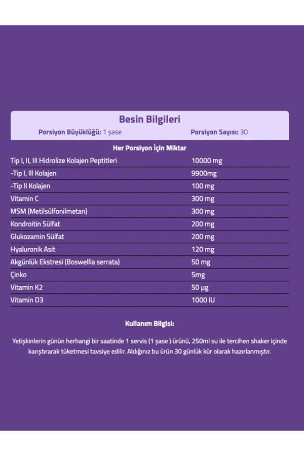 Fxone Olma Hidi Kollagen 12gx30 Paket (Kollagen - MSM - Glyukozamin - Xondroitin - Oq Tut Ekstrakti) - 3