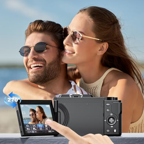 G-Anica Digital Camera, 5K & 12X Optical Cameras for Photography, 48MP Vlogging Camera for YouTube, Video Camera, WiFi & HDMI Output, 32GB SD Card (2 Batteries) - 5