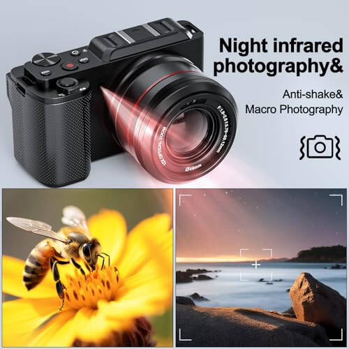 G-Anica Digital Camera, 5K & 12X Optical Cameras for Photography, 48MP Vlogging Camera for YouTube, Video Camera, WiFi & HDMI Output, 32GB SD Card (2 Batteries) - 6