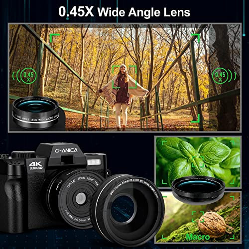 G-Anica Dijital Fotoğraf Makineleri, Fotoğrafçılık için 48MP ve 4K Video/Vlogging Kamerası, WiFi ile YouTube İçin - 4