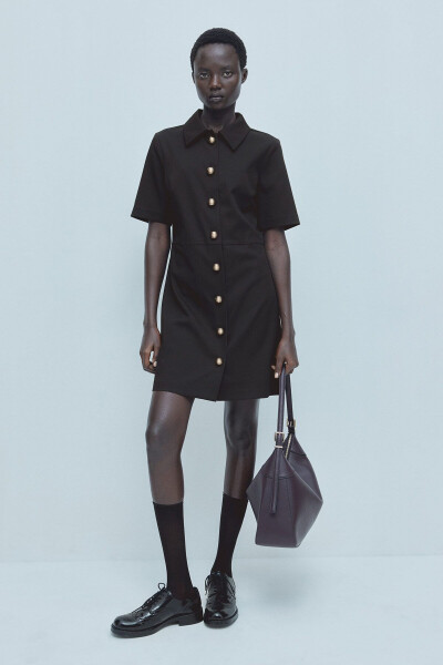 Gabardine Shirt Dress - 3