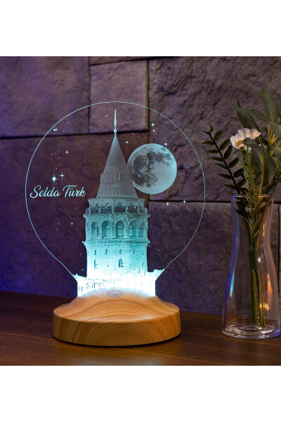 Galata Tower LED Lamp, Istanbul Souvenir Night Light, Personalized Birthday Gift Lamp - 1