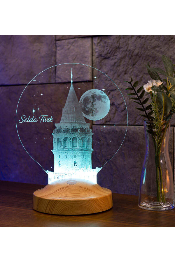 Galata Tower LED Lamp, Istanbul Souvenir Night Light, Personalized Birthday Gift Lamp - 1