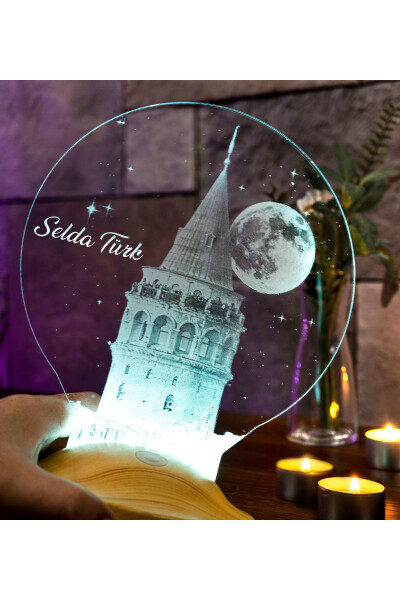 Galata Tower LED Lamp, Istanbul Souvenir Night Light, Personalized Birthday Gift Lamp - 3