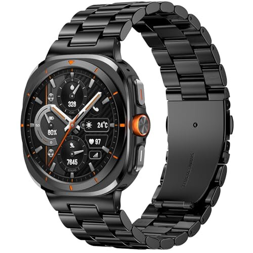 Galaxy Watch Ultra 47mm (2024) için AIRSPO Bantlar, Samsung Galaxy Watch 7 Ultra Band Erkekler için Boşluk Yok Metal İş Bilekliği Kayış Değiştirme Bileklik - 5