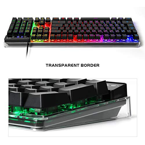 Gaming Keyboard and Mouse Combo, K1 RGB LED Backlit Keyboard with 104 Key Computer PC Gaming Keyboard for PC/Laptop (Black) - 5