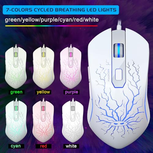 Gaming Keyboard and Mouse Combo, K1 RGB LED Backlit Keyboard with 104 Key for PC/Laptop(White) - 6