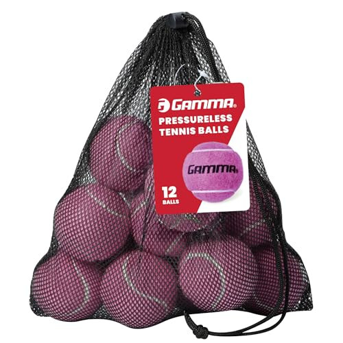 GAMMA Pressureless Tennis Ball Bags, 10, 12, 18, and 20 Pack Sizes, Tennis Lessons & Practice, Longer Durability & More Bounce, Colored Tennis Balls, Pet Toys, Dog Ball, Tennis Training, Coaching - 1