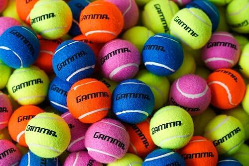 GAMMA Pressureless Tennis Ball Bags, 10, 12, 18, and 20 Pack Sizes, Tennis Lessons & Practice, Longer Durability & More Bounce, Colored Tennis Balls, Pet Toys, Dog Ball, Tennis Training, Coaching - 5