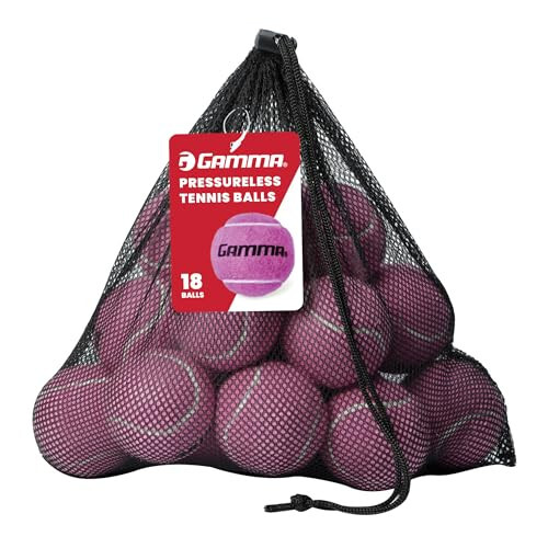 GAMMA Pressureless Tennis Ball Bags, 10, 12, 18, and 20 Pack Sizes, Tennis Lessons & Practice, Longer Durability & More Bounce, Colored Tennis Balls, Pet Toys, Dog Ball, Tennis Training, Coaching - 1