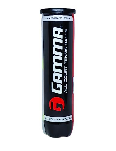 GAMMA Sports 4'lü Top Kutusu, Basınçlı Tenis Topları, Profesyonel, Hobi, Antrenman, Turnuva, Açık/Kapalı Alan, Artırılmış Dayanıklılık, Gelişmiş Görünürlük - 1