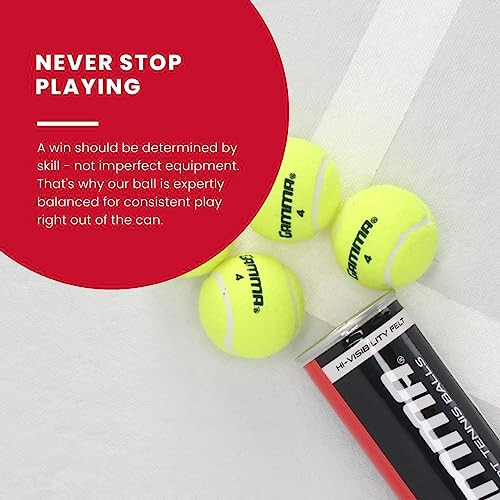 GAMMA Sports 4'lü Top Kutusu, Basınçlı Tenis Topları, Profesyonel, Hobi, Antrenman, Turnuva, Açık/Kapalı Alan, Artırılmış Dayanıklılık, Gelişmiş Görünürlük - 5