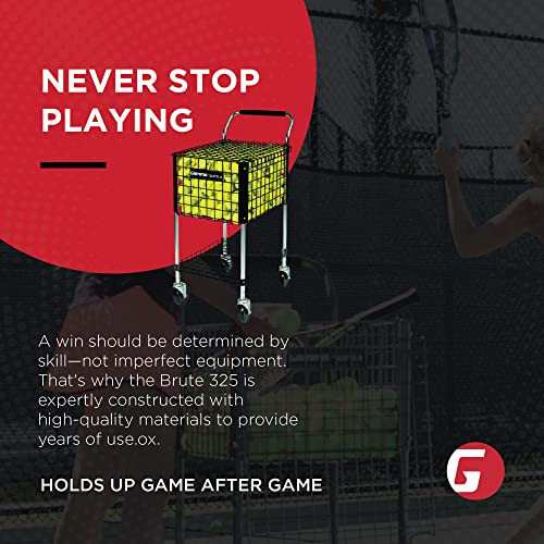 Gamma Sports Premium Tennis Teaching and Travel Carts - Unique Sports Equipment, Large Ball Capacity, Heavy Duty Designs, Ideal Training Court Accessories - 6