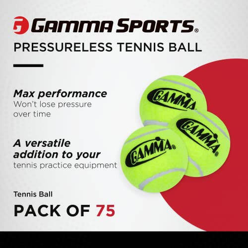 GAMMA Sports Pressureless Tennis Balls Box, Bulk Tennis Balls, Premium Tennis Accessories, 18, 36, 48, 75 Pack Sizes, Tennis Practice, Tennis Training, Pet Toys, Dog Ball, Coach, Indoor & Outdoor Play - 5