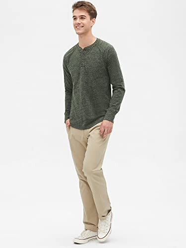 GAP Erkek Essential Düz Kesim Kaki Chino Pantolon - 4