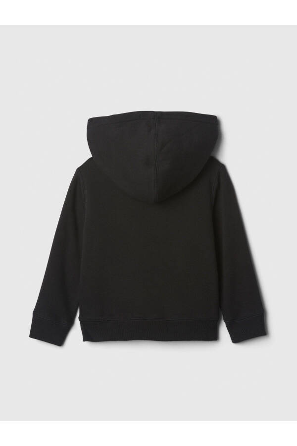 Gap logosi bo'lgan qora rangli fermuarlı fleece sherpa svitshot - 3