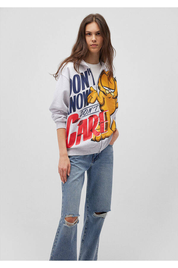 Garfield Baskılı Gri Sweatshirt 1S10274-88467 - 20